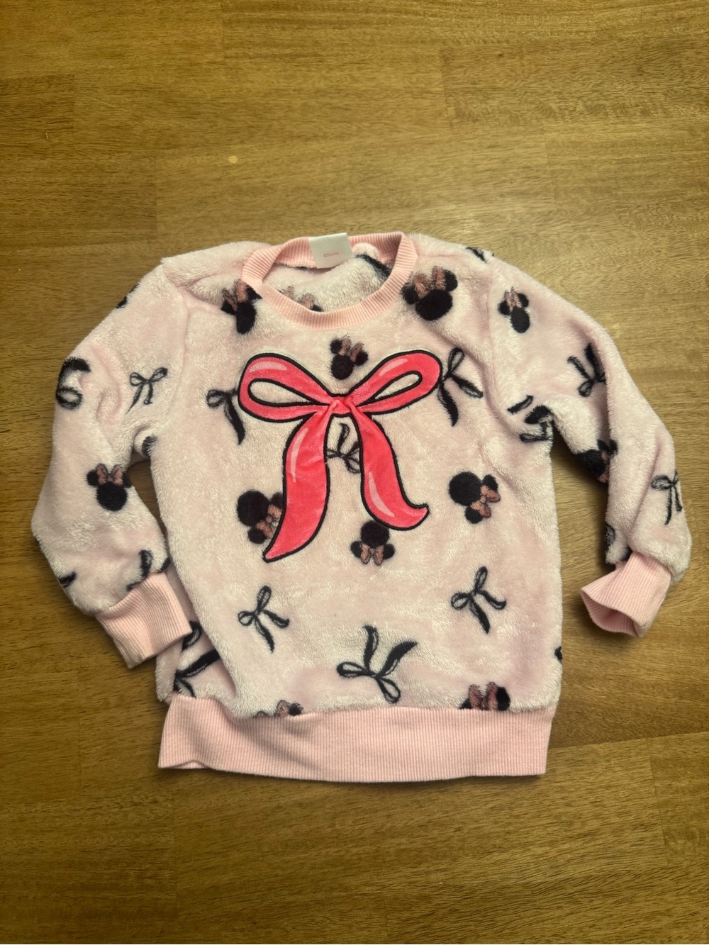 Toddler Girls' Minnie Mouse Pink Bow-Accent Fleece Sweatshirt Size 2T
